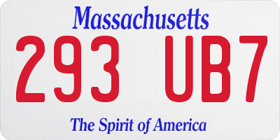 MA license plate 293UB7