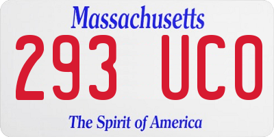 MA license plate 293UC0