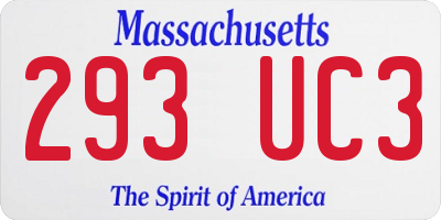 MA license plate 293UC3