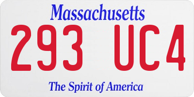 MA license plate 293UC4