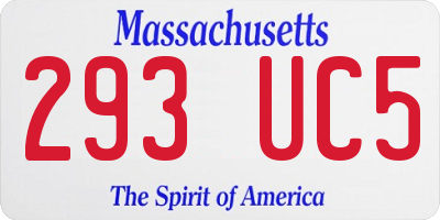 MA license plate 293UC5