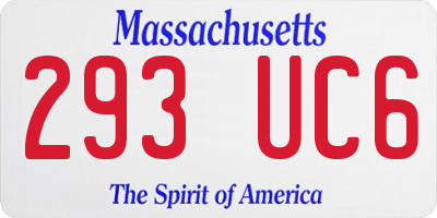 MA license plate 293UC6