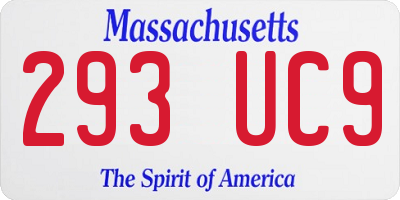 MA license plate 293UC9