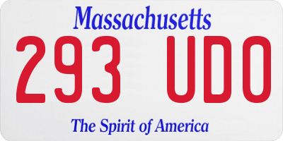 MA license plate 293UD0