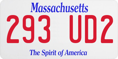 MA license plate 293UD2