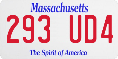 MA license plate 293UD4
