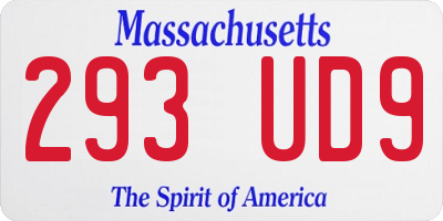 MA license plate 293UD9