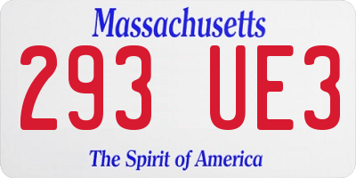 MA license plate 293UE3