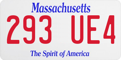 MA license plate 293UE4