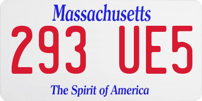 MA license plate 293UE5