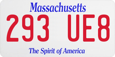 MA license plate 293UE8