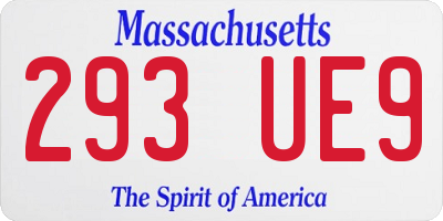 MA license plate 293UE9