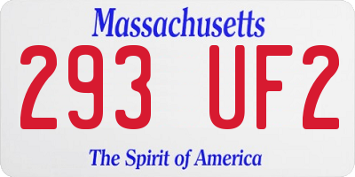 MA license plate 293UF2