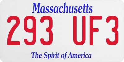 MA license plate 293UF3