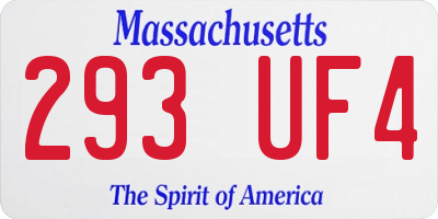 MA license plate 293UF4
