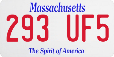 MA license plate 293UF5