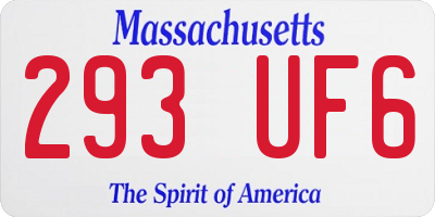 MA license plate 293UF6