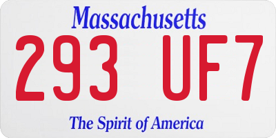 MA license plate 293UF7