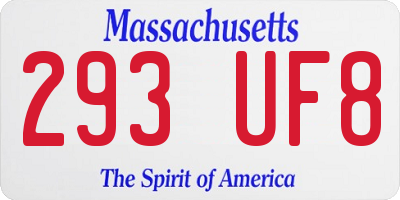 MA license plate 293UF8