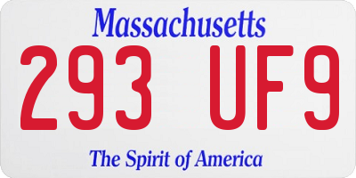 MA license plate 293UF9
