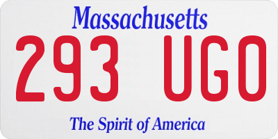 MA license plate 293UG0