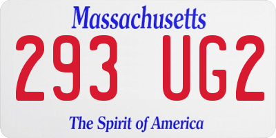 MA license plate 293UG2