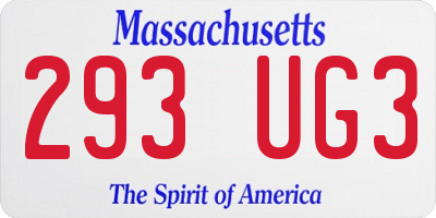 MA license plate 293UG3