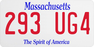 MA license plate 293UG4