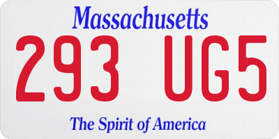 MA license plate 293UG5