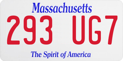 MA license plate 293UG7