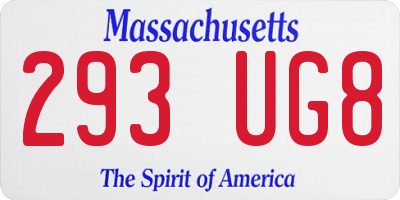 MA license plate 293UG8