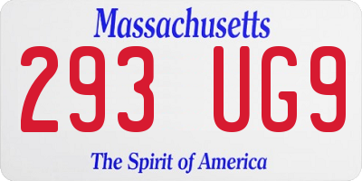 MA license plate 293UG9