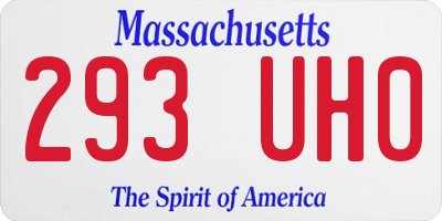 MA license plate 293UH0