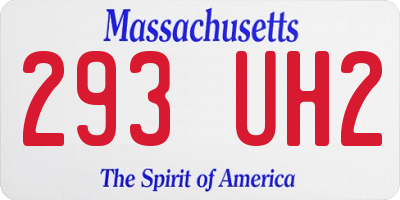 MA license plate 293UH2