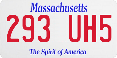 MA license plate 293UH5