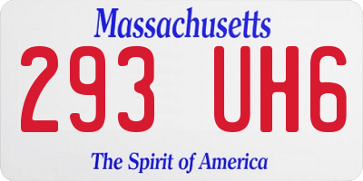 MA license plate 293UH6