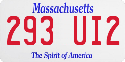 MA license plate 293UI2