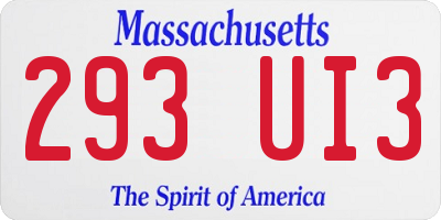 MA license plate 293UI3