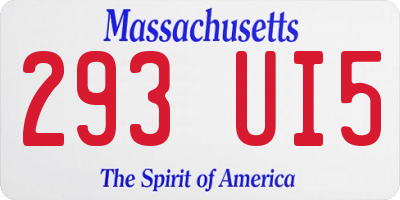 MA license plate 293UI5