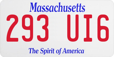 MA license plate 293UI6