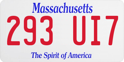 MA license plate 293UI7
