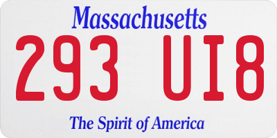 MA license plate 293UI8