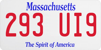 MA license plate 293UI9