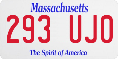 MA license plate 293UJ0