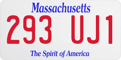MA license plate 293UJ1
