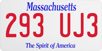 MA license plate 293UJ3