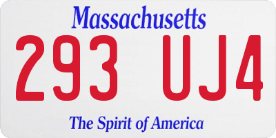 MA license plate 293UJ4