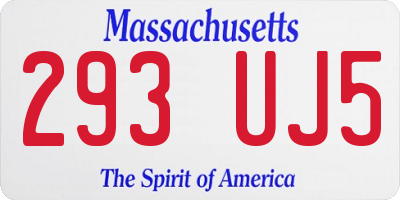 MA license plate 293UJ5