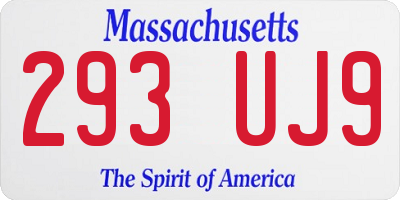 MA license plate 293UJ9