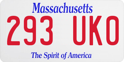 MA license plate 293UK0